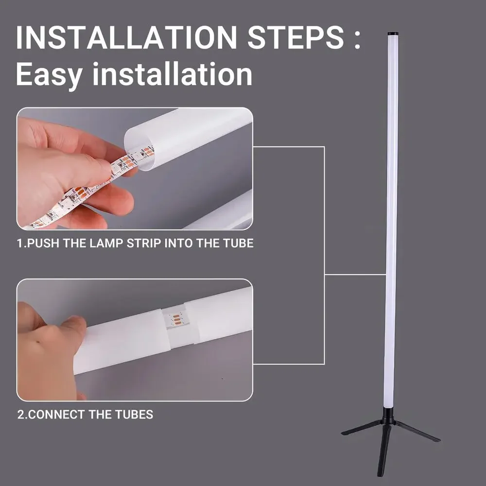 BRAND NEW ~ LED Color Changing Corner Floor Lamp Bluetooth APP Remote Music Sync